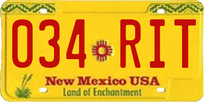 NM license plate 034RIT
