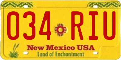 NM license plate 034RIU