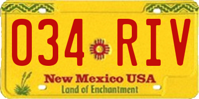 NM license plate 034RIV