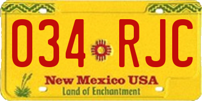 NM license plate 034RJC