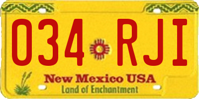 NM license plate 034RJI
