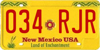 NM license plate 034RJR
