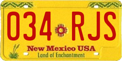 NM license plate 034RJS
