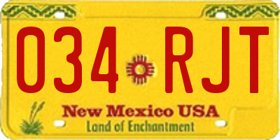 NM license plate 034RJT