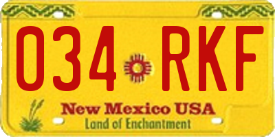 NM license plate 034RKF