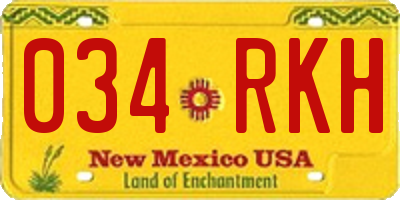 NM license plate 034RKH
