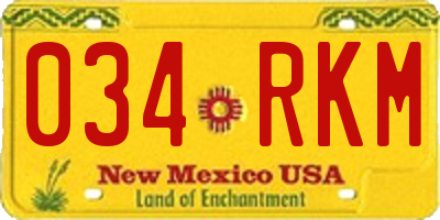 NM license plate 034RKM
