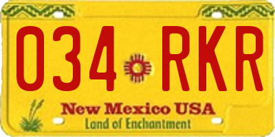 NM license plate 034RKR