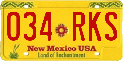 NM license plate 034RKS