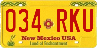 NM license plate 034RKU