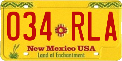 NM license plate 034RLA