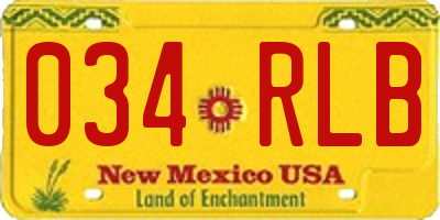 NM license plate 034RLB