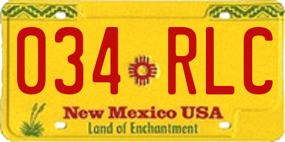 NM license plate 034RLC