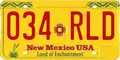 NM license plate 034RLD