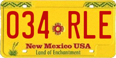NM license plate 034RLE