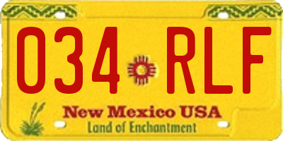 NM license plate 034RLF