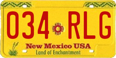 NM license plate 034RLG