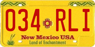 NM license plate 034RLI