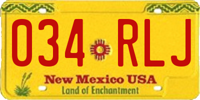 NM license plate 034RLJ