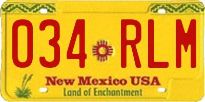 NM license plate 034RLM