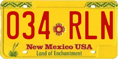 NM license plate 034RLN