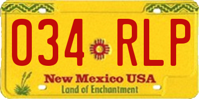 NM license plate 034RLP