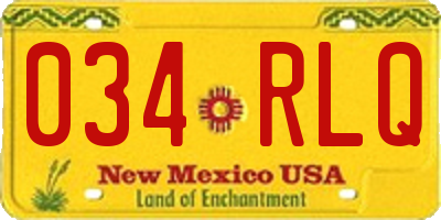 NM license plate 034RLQ
