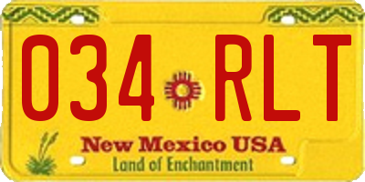 NM license plate 034RLT
