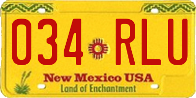 NM license plate 034RLU
