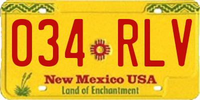 NM license plate 034RLV