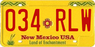 NM license plate 034RLW