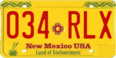 NM license plate 034RLX