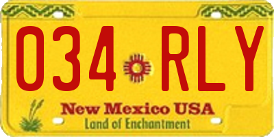 NM license plate 034RLY