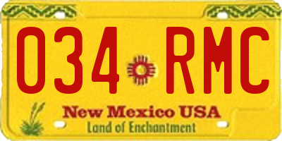 NM license plate 034RMC