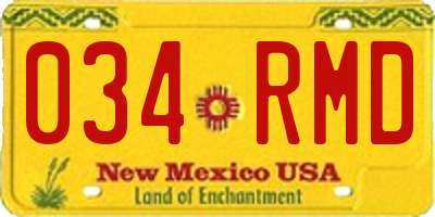 NM license plate 034RMD