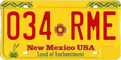NM license plate 034RME