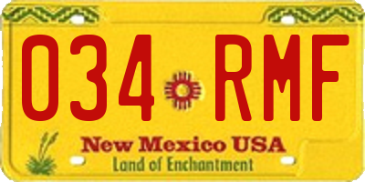 NM license plate 034RMF