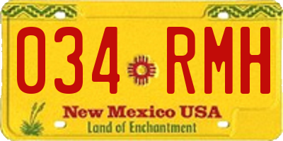 NM license plate 034RMH