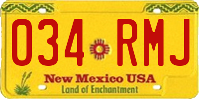 NM license plate 034RMJ