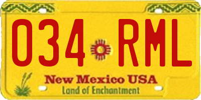 NM license plate 034RML