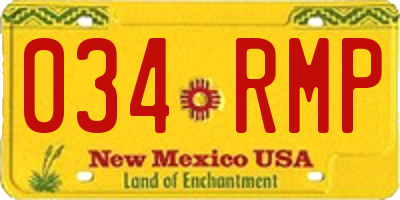 NM license plate 034RMP