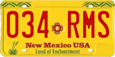 NM license plate 034RMS