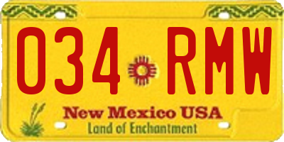 NM license plate 034RMW