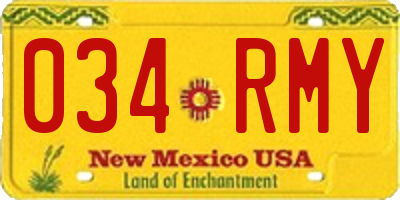NM license plate 034RMY