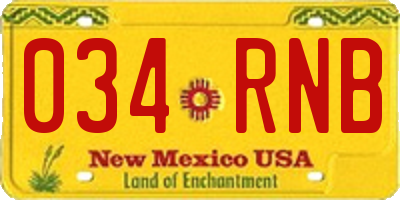 NM license plate 034RNB
