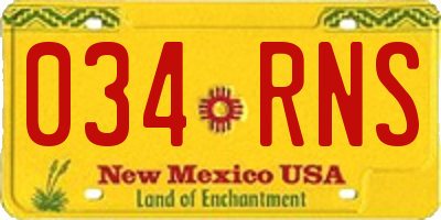 NM license plate 034RNS