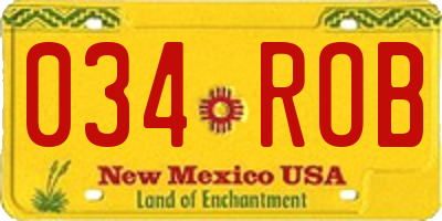 NM license plate 034ROB
