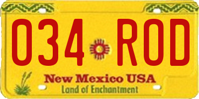 NM license plate 034ROD