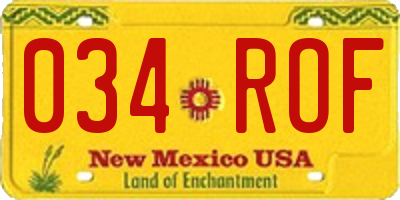 NM license plate 034ROF