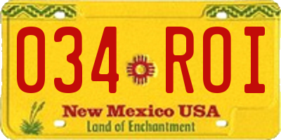 NM license plate 034ROI